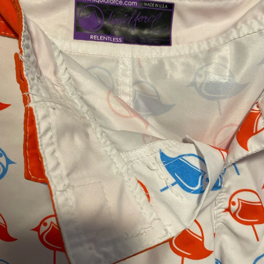 Liquid Force Size 13 Orange and Blue Athletic Shorts